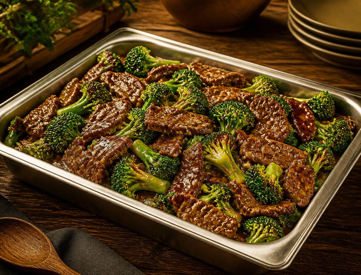 Beef Broccoli catering tray